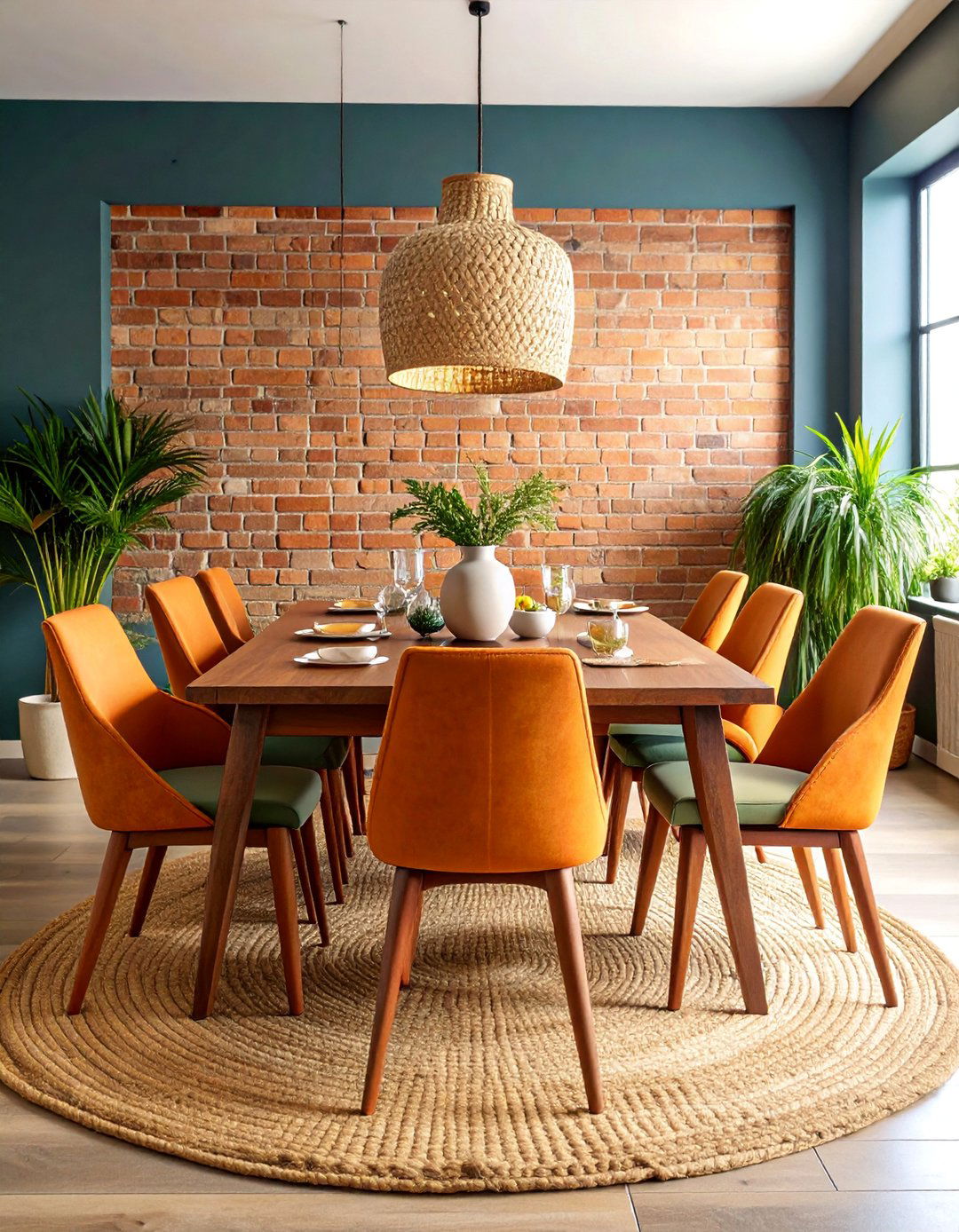 Textural Contrast Dining Room Design - 25 Mid-century Modern Dining Rooms
