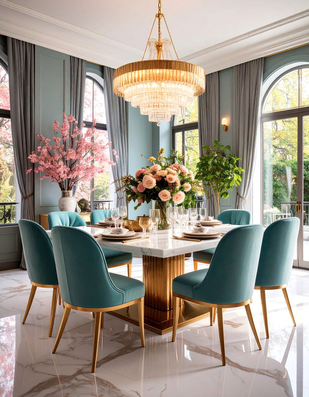 Textural Contrast Sophistication - 25 Glam Dining Room Ideas