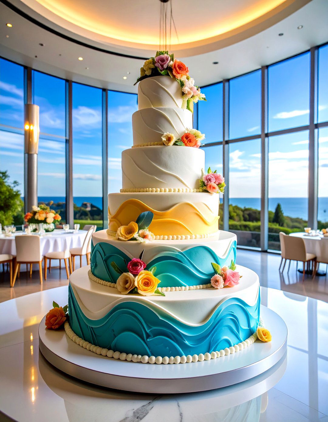 Textured Buttercream Wedding Cake with Organic Patterns - 25 Wedding Cake Ideas