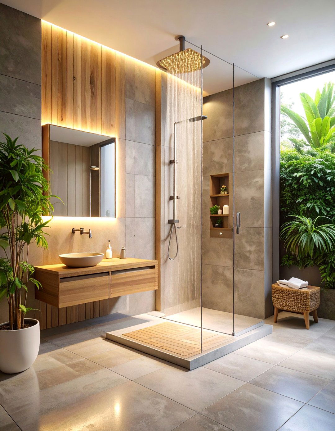 Textured Concrete Modern Shower Surround - 25 Shower Surround Ideas