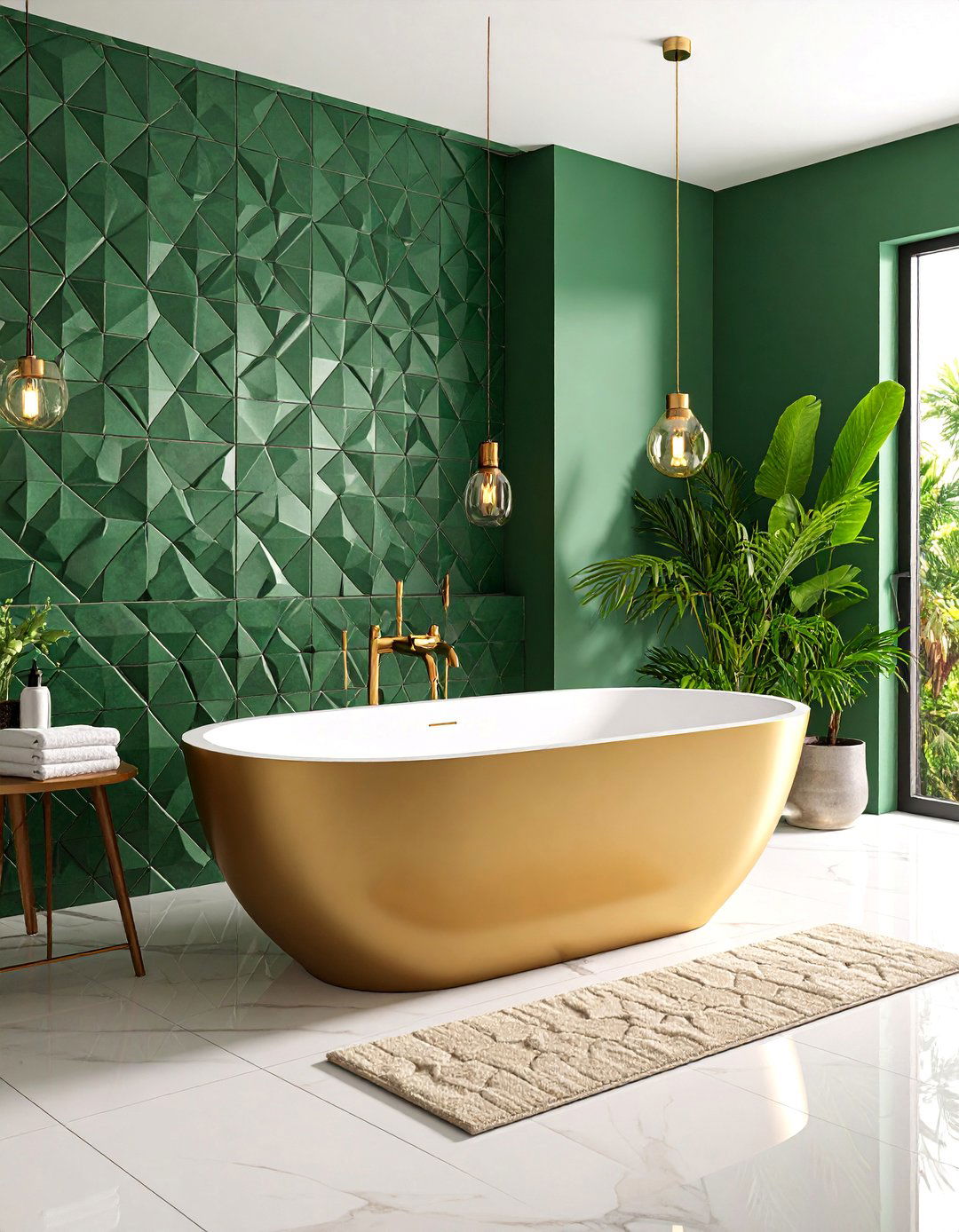 Textured D Ceramic Tile Surround - 25 Bathtub Surround Ideas