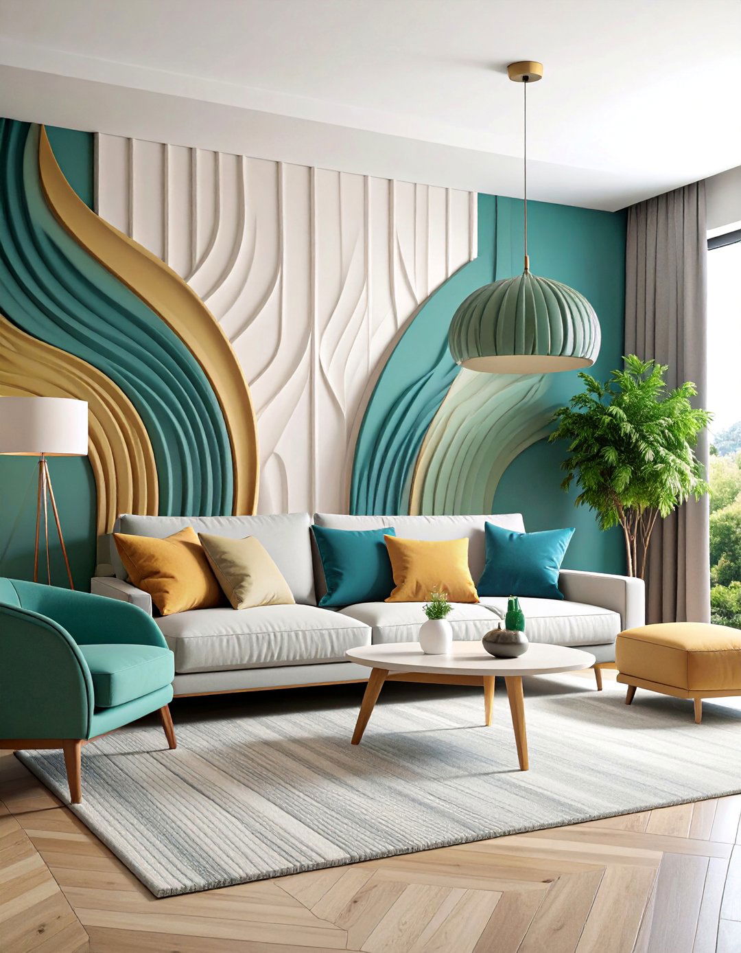 Textured D Panel Media Wall with Visual Depth - 25 Media Wall Ideas