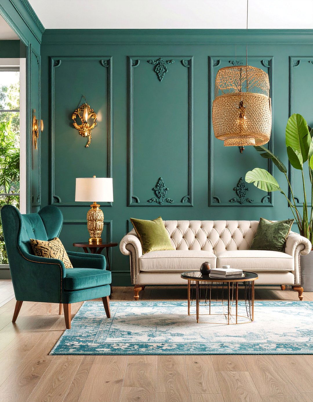 Textured Grasscloth Wainscoting Panels - 25 Living Room Wainscoting Ideas