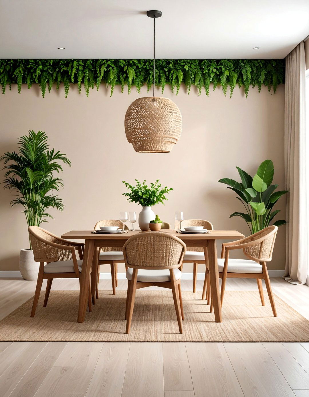 Textured Grasscloth Wallpaper Wall - 25 Dining Room Accent Wall Ideas