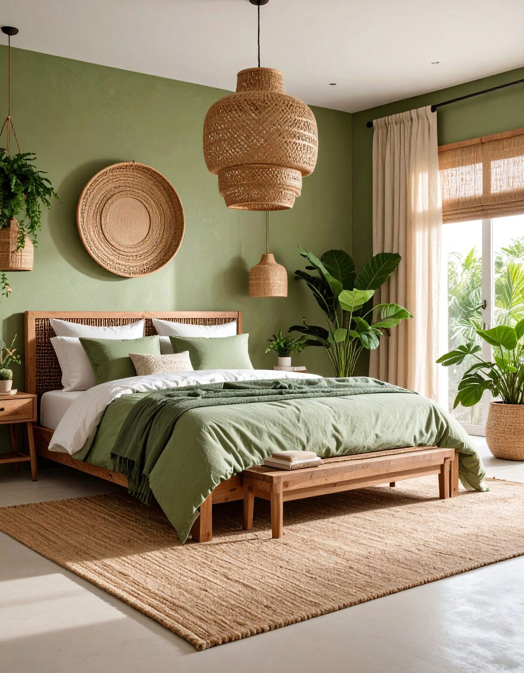 Textured Khaki Walls with Linen Bedding - 25 Khaki Bedroom Ideas