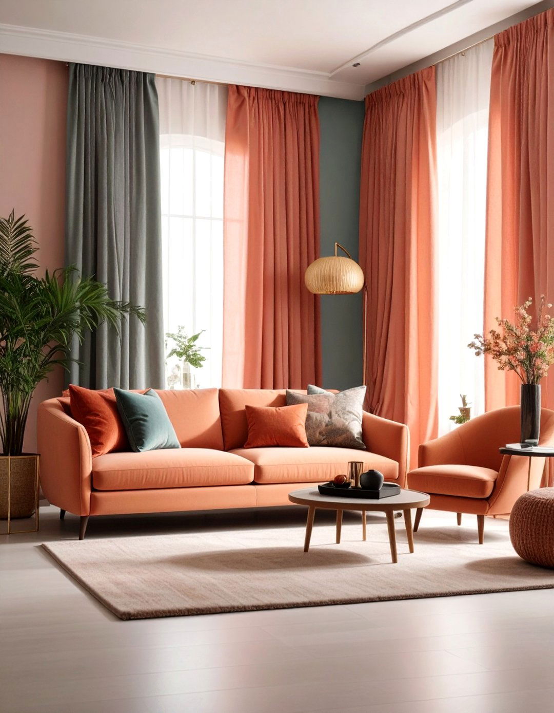 Textured Living Room Curtains with Woven Details - 25 Living Room Curtain Ideas
