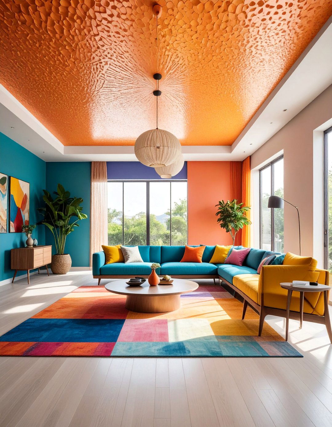 Textured Pop Ceiling with Surface Variations - 25 Pop Ceiling Design Ideas