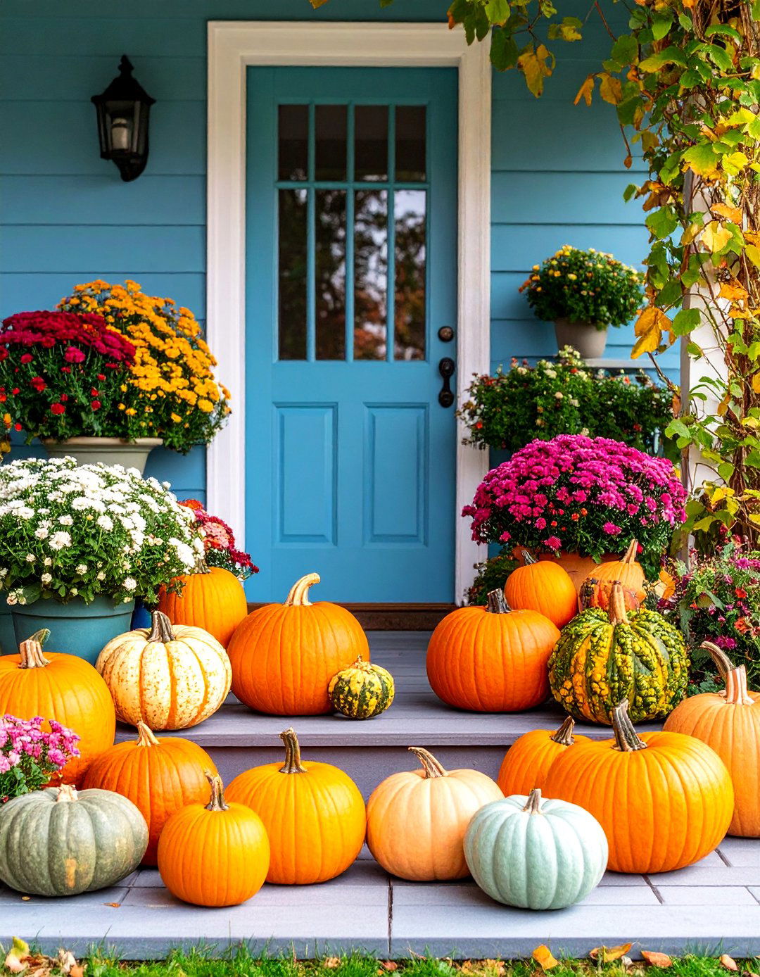 Textured Pumpkin Collection - 25 Fall Porch Decor Ideas