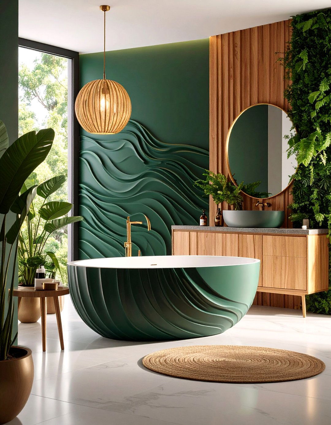 Textured Relief Panel Walls - 25 Bathroom Wall Paneling Ideas