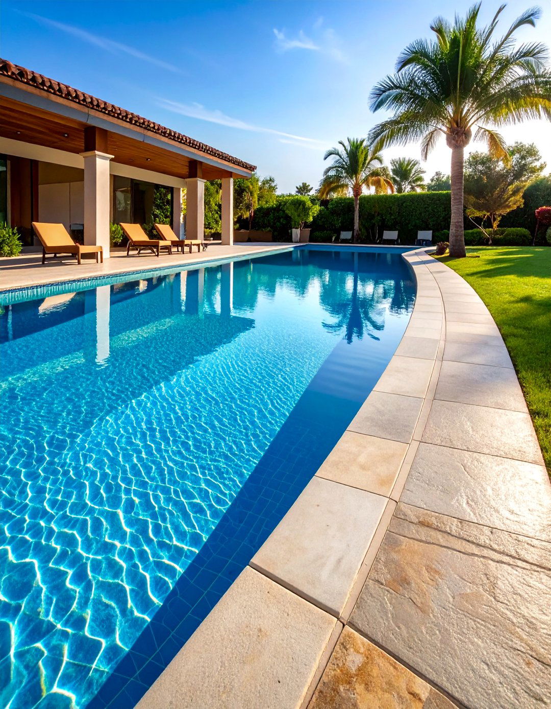 Textured Stamped Pool Walkway Surfaces - 25 Pool Walkway Ideas