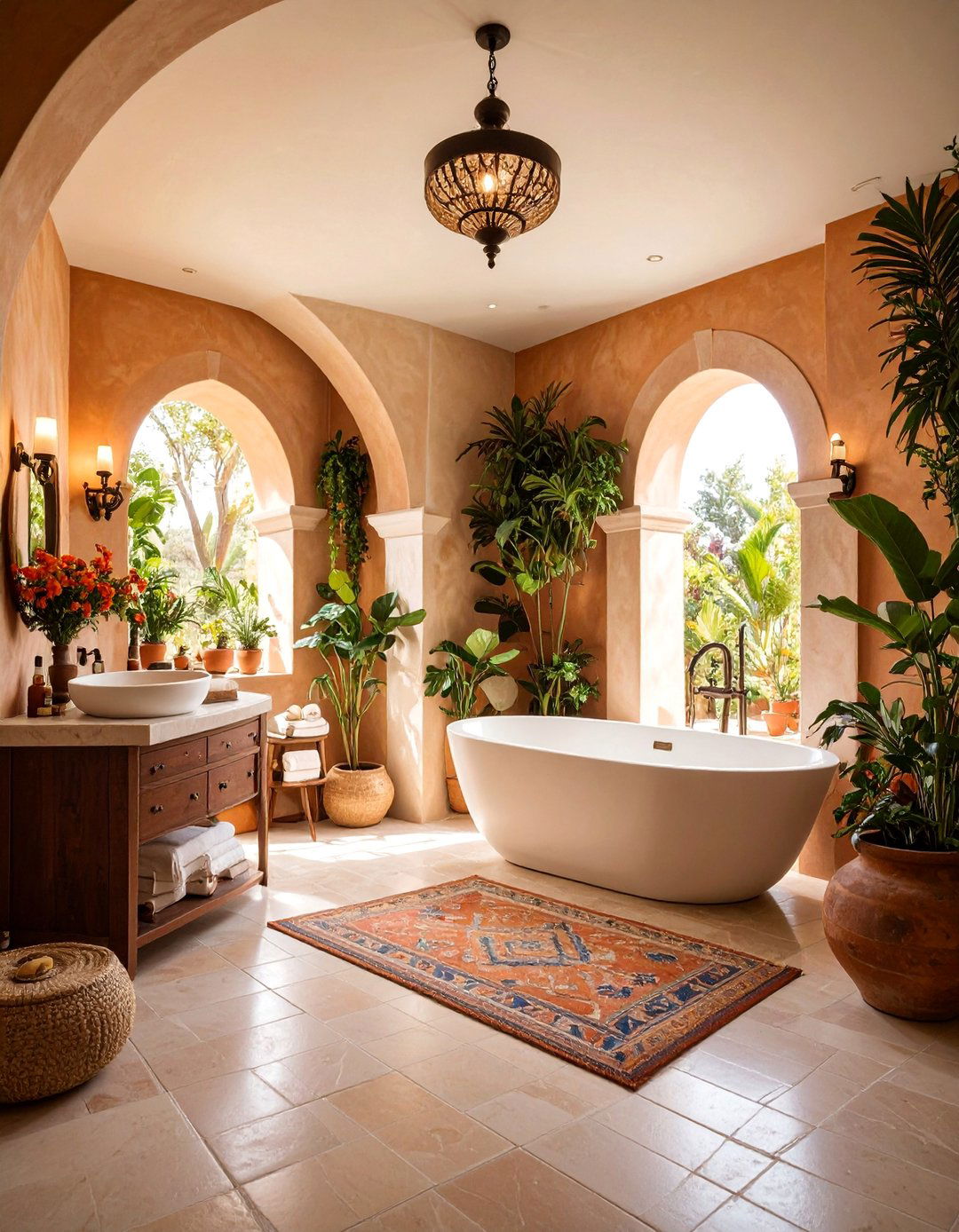 Textured Stucco Walls Spanish Style Bathroom - 25 Spanish Style Bathroom Ideas