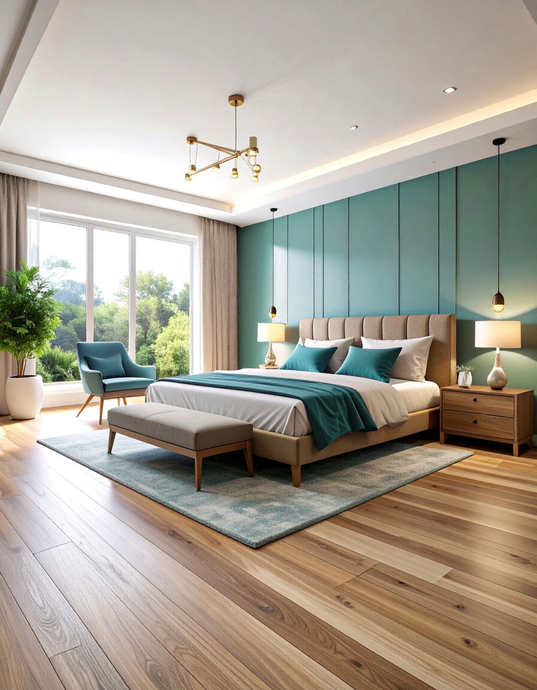 Textured Vinyl Bedroom Flooring with Embossed Wood Grain - 25 Bedroom Flooring Ideas