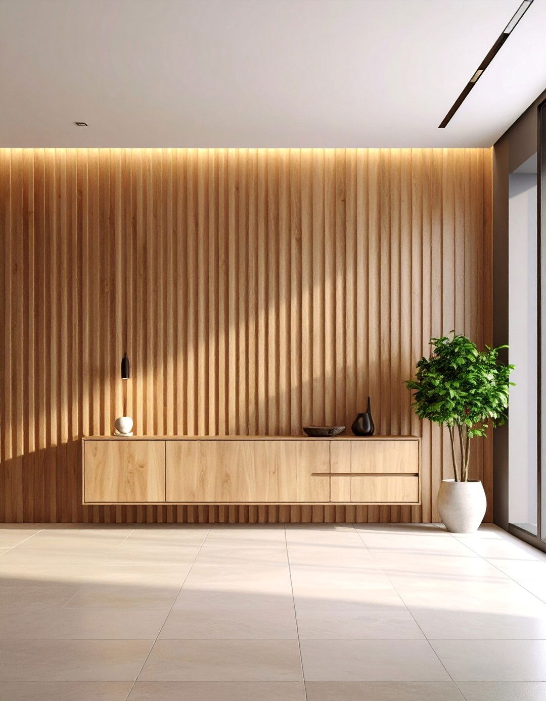 Textured Wall Entryway with Dimensional Interest - 25 Modern Entryway Ideas