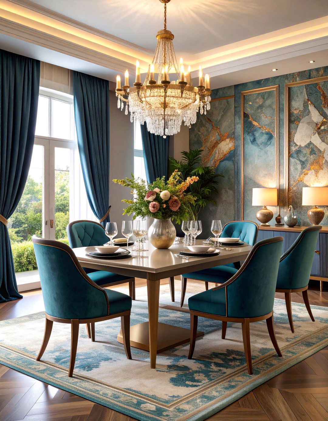 Textured Wall Treatments with Luxury Materials - 25 Luxury Dining Room Ideas