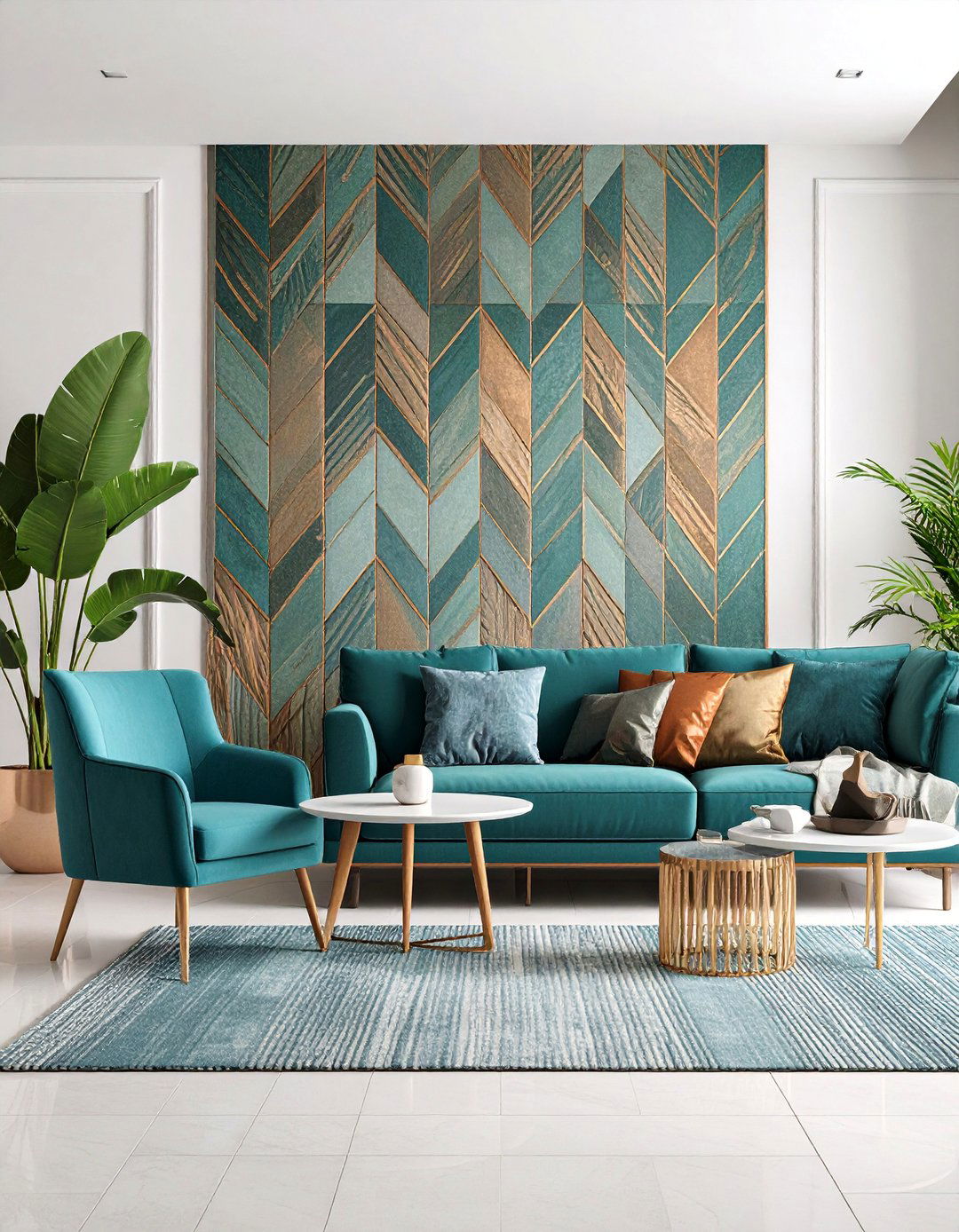Textured Wallpaper Feature Wall - 25 Tv Accent Wall Ideas