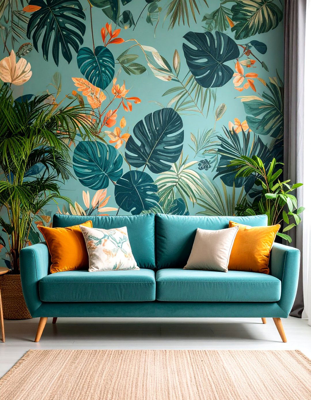 Textured Wallpaper Feature Wall - 25 living room wall decor ideas