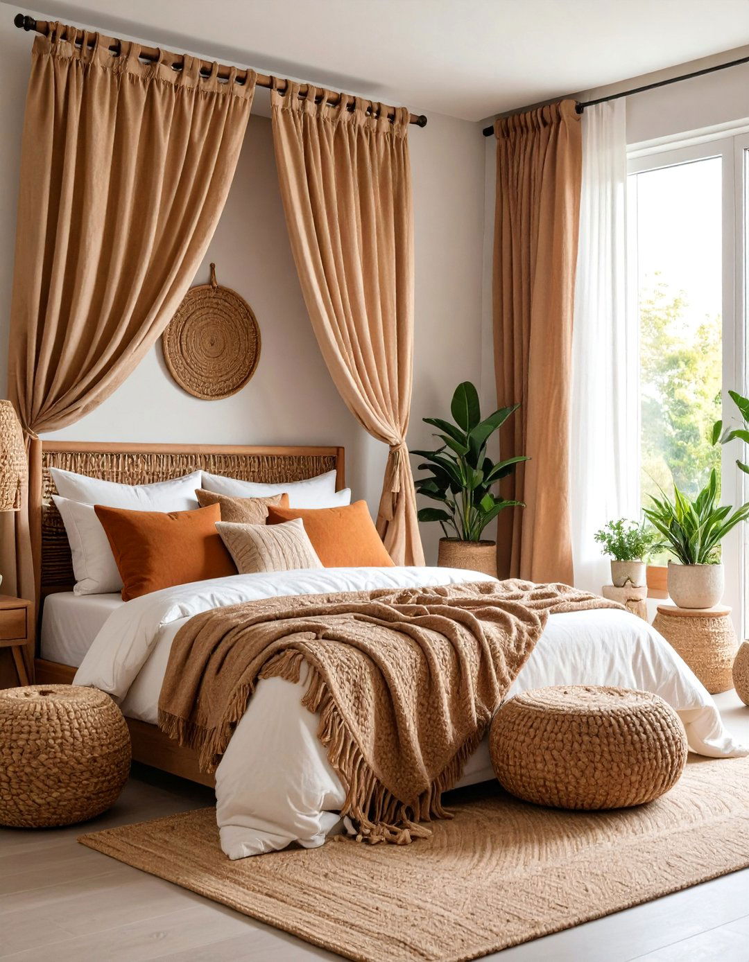 Textured Weave Curtains in Natural Fibers - 25 Boho Curtain Ideas