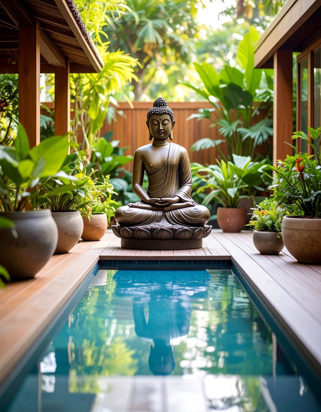 Thai Modern Garden with Buddha Statuary - 25 Asian Landscaping Ideas