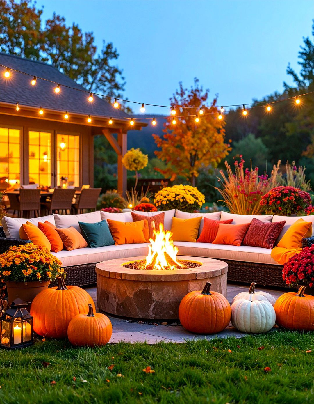 Thanksgiving Outdoor Fire Pit Gathering - 25 Thanksgiving Decoration Ideas