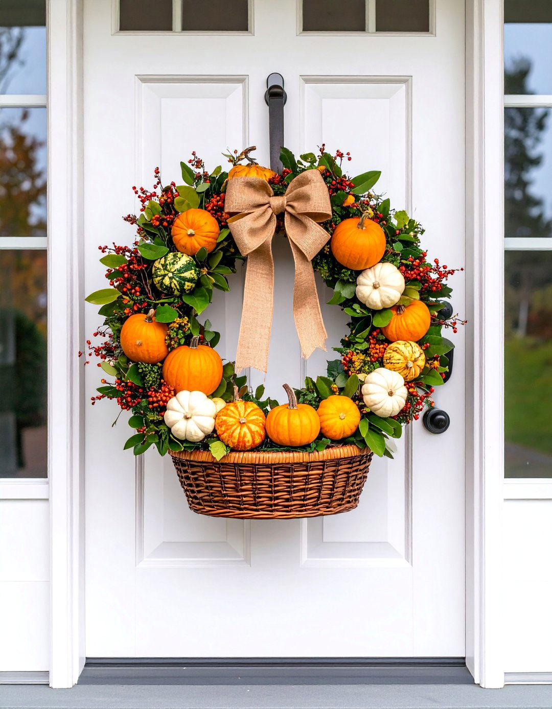 Thanksgiving Wreath with Natural Elements - 25 Thanksgiving Decor Ideas