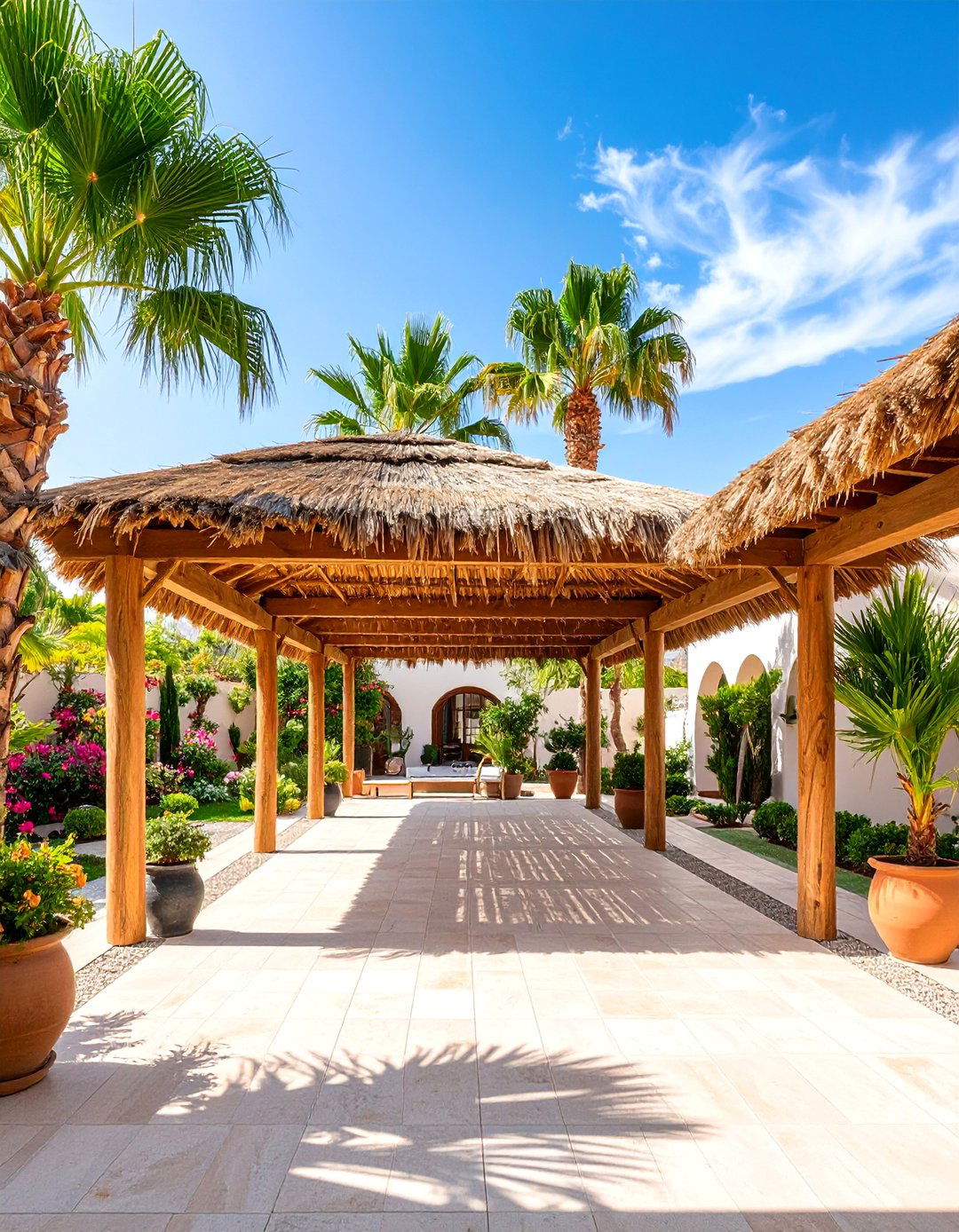 Thatch Roof Mediterranean Pergola Cover - 25 Pergola Cover Ideas