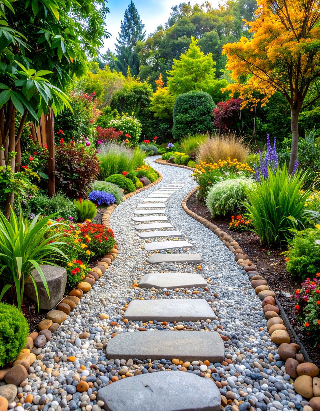Therapeutic Sensory Pea Gravel Walkway with Aromatic Plants - 25 Pea Gravel Walkway Ideas