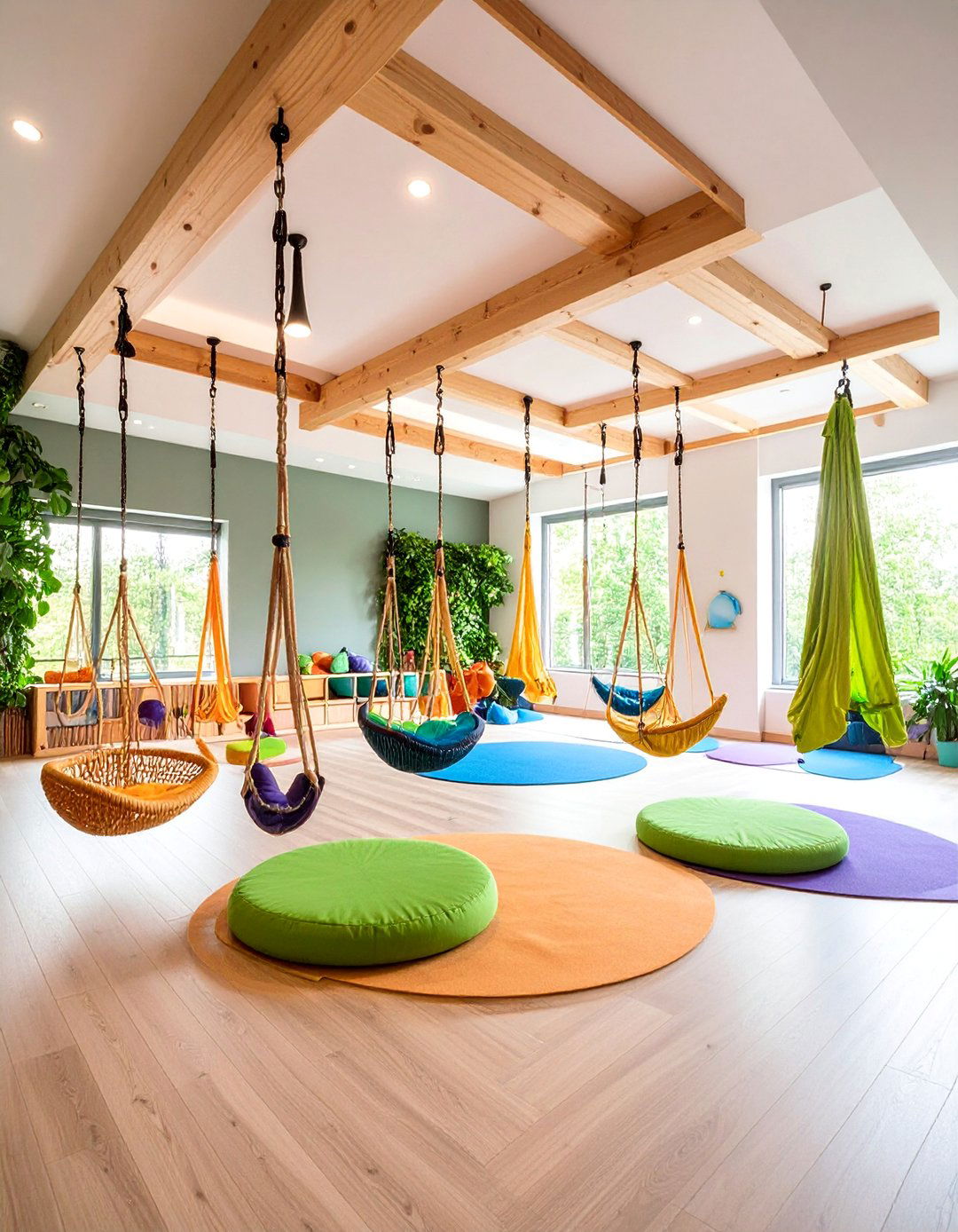 Therapeutic Swing Sensory Room with Suspended Equipment - 25 Sensory Room Ideas