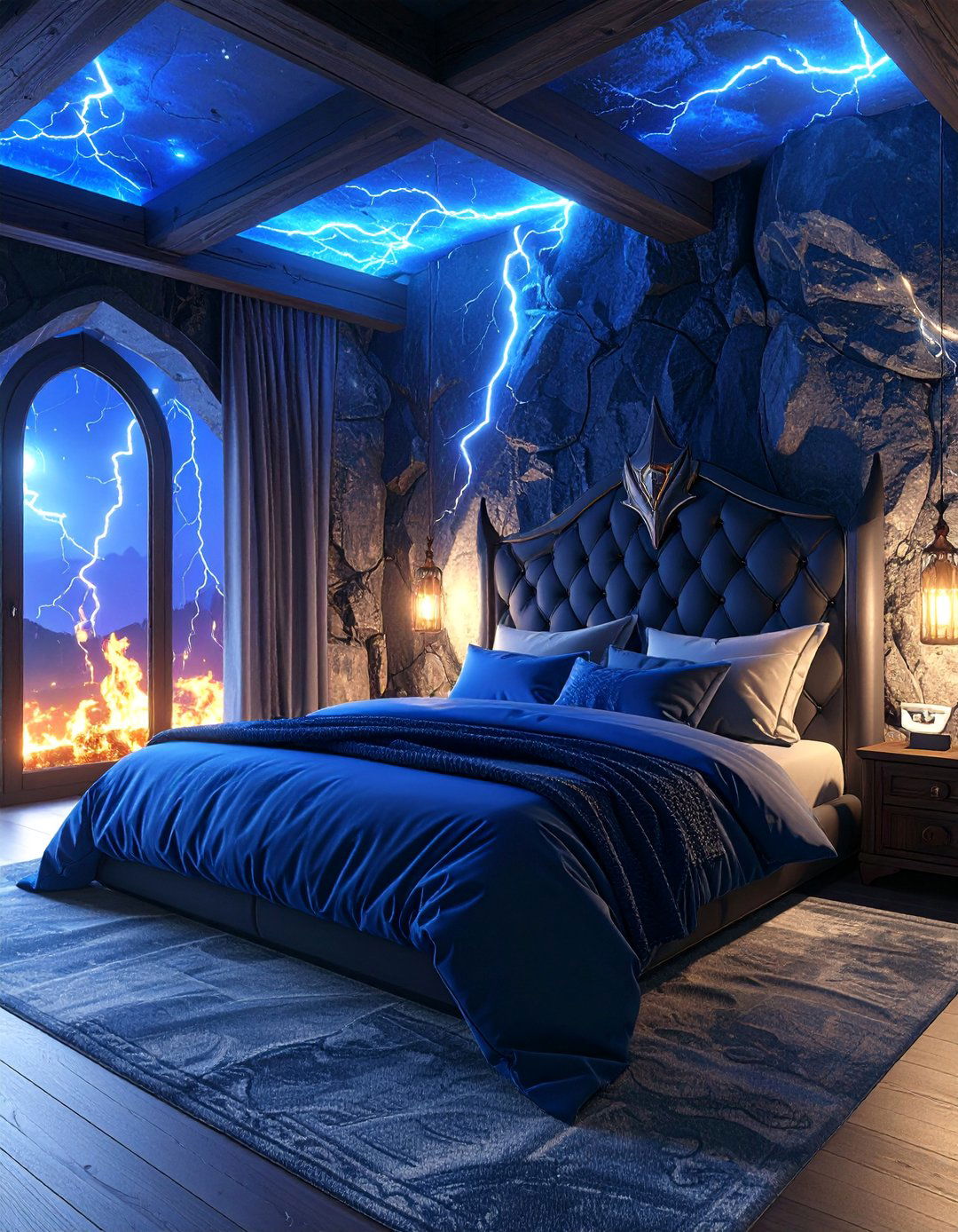 Thor Lightning Strike Asgardian Realm - 25 Marvel Bedroom Ideas