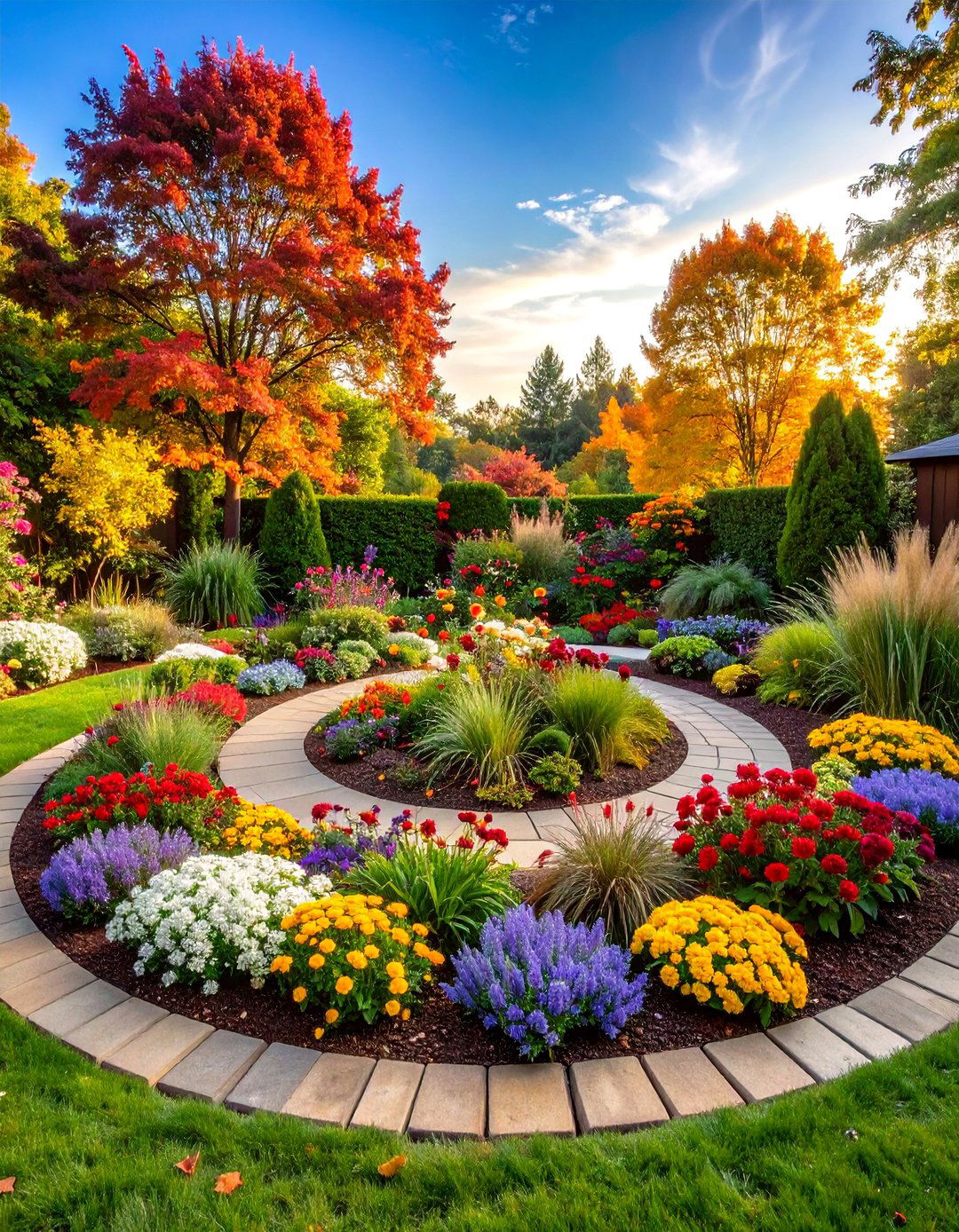 Three Season Interest Circle - 25 Round Garden Bed Ideas