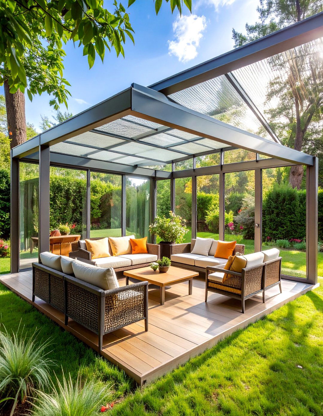 Three Season Screen Room with Vinyl Windows - 25 Patio Enclosure Ideas