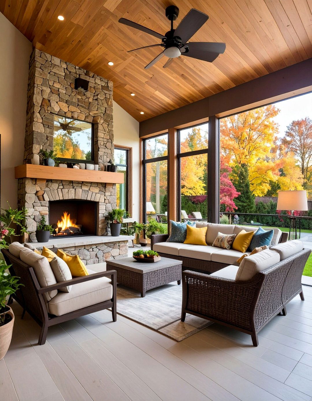 Three Season Side Porch with Heating Elements - 25 Side Porch Ideas
