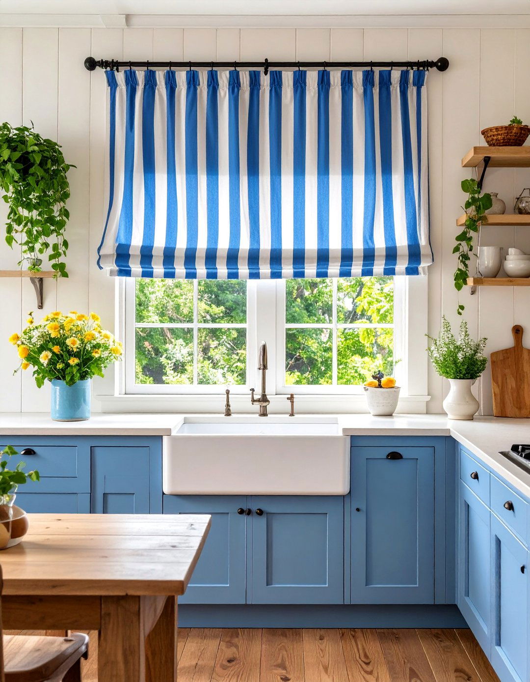 Ticking Stripe Window Valance - 25 Window Valance Ideas