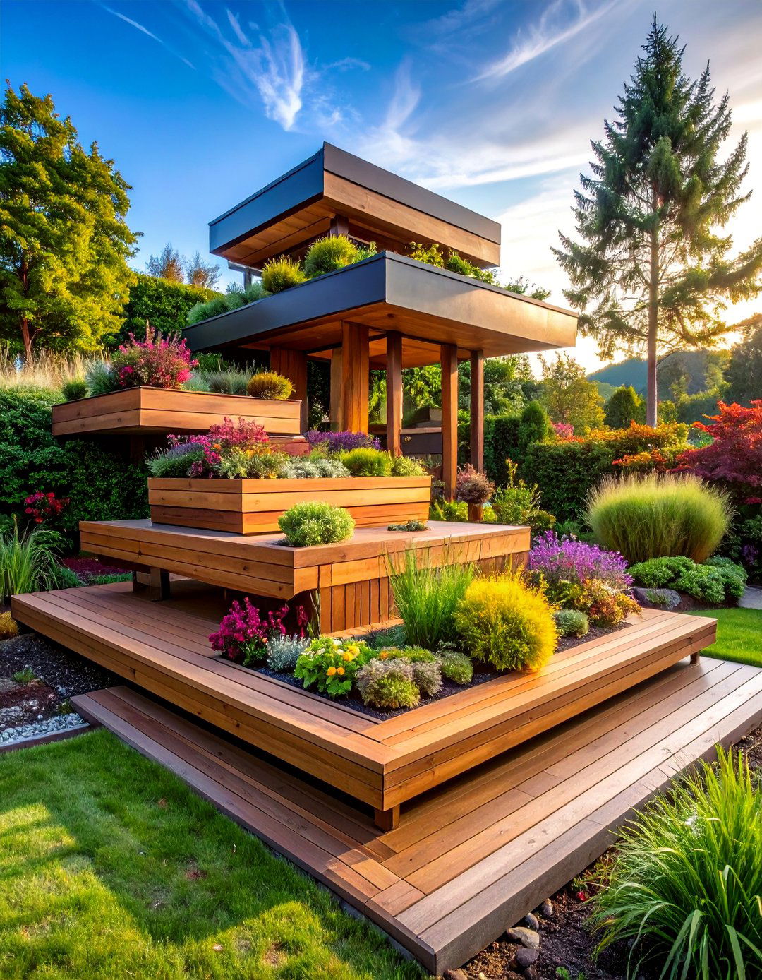 Tiered Garden Platform System - 25 Platform Deck Ideas
