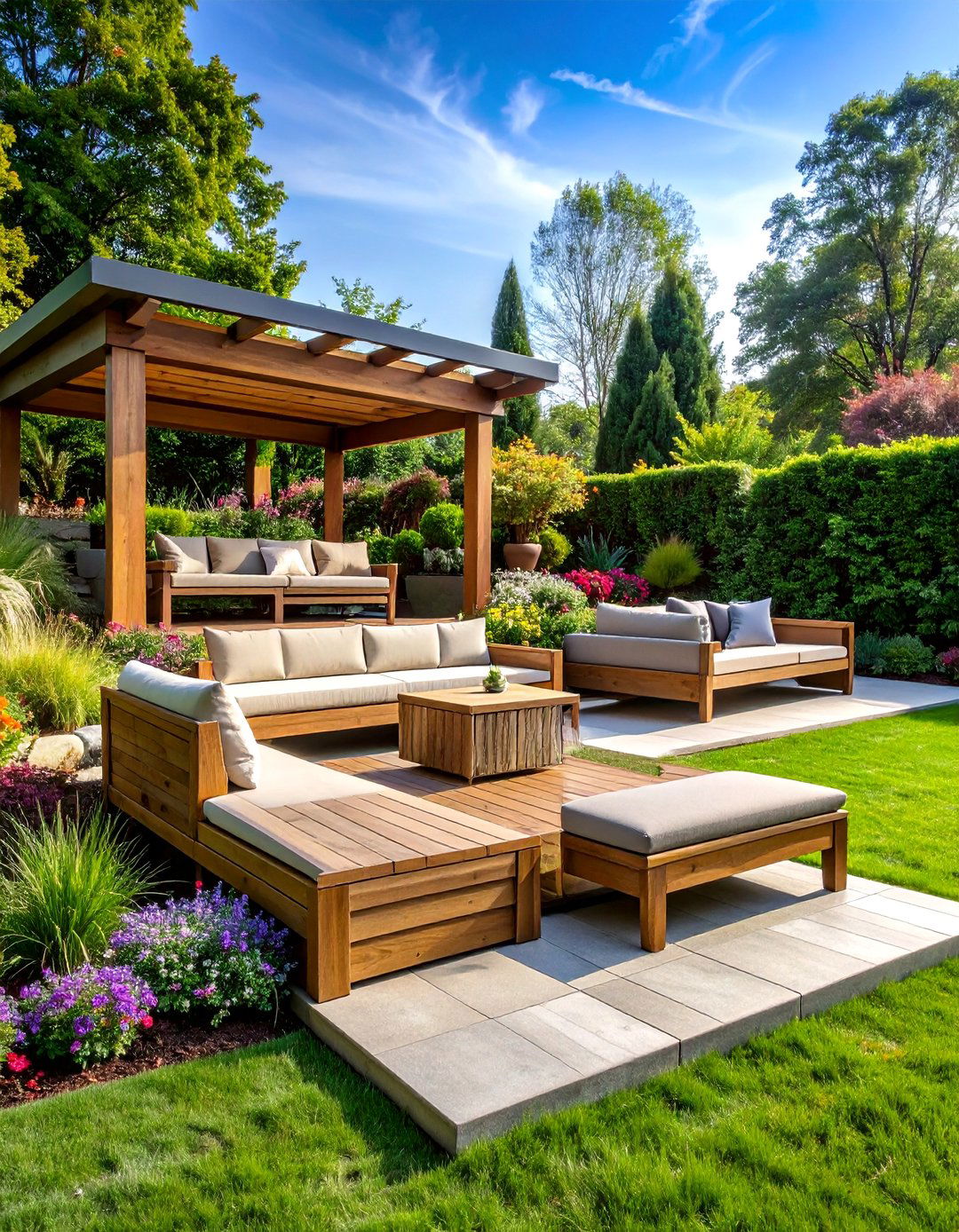 Tiered Garden Seating with Landscape Integration - 25 Outdoor Seating Ideas