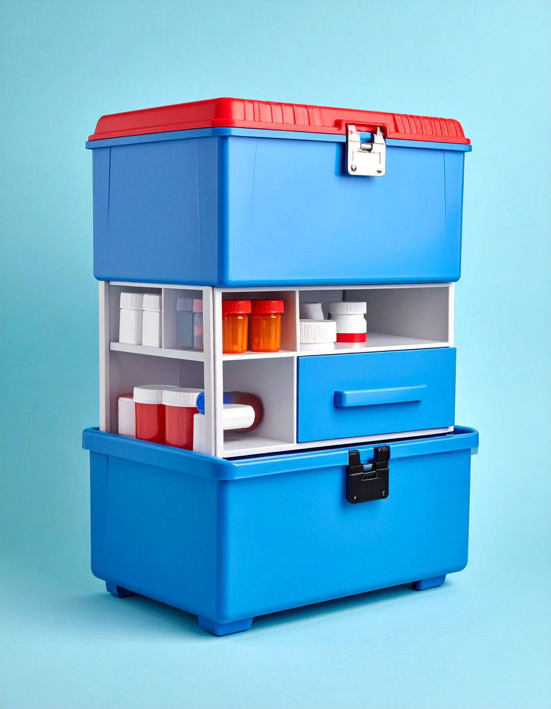 Tiered Medicine Storage Box for Emergency Supplies - 25 Medicine Storage Ideas