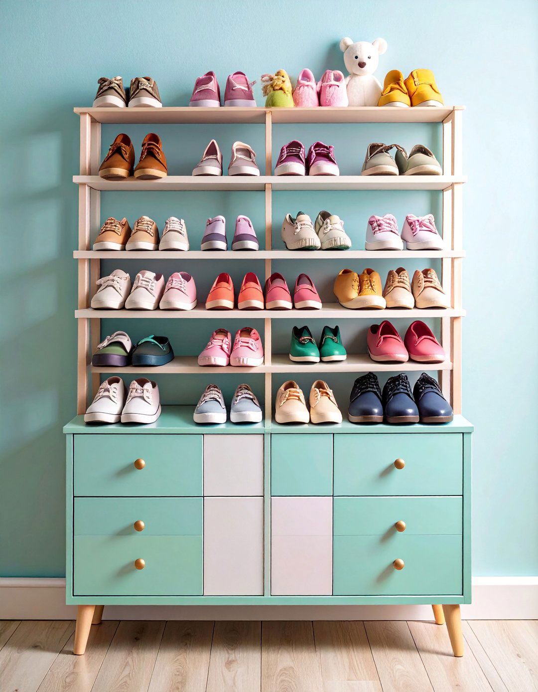 Tiered Stand Organization for Vertical Display Storage - 25 Nursery Storage Ideas