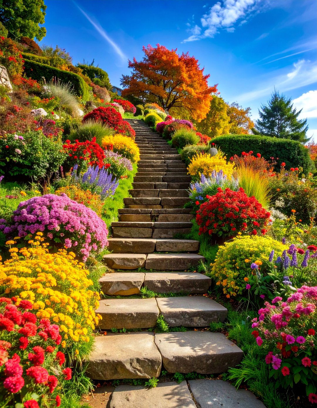 Tiered Stone Step Walkway - 25 walkway ideas