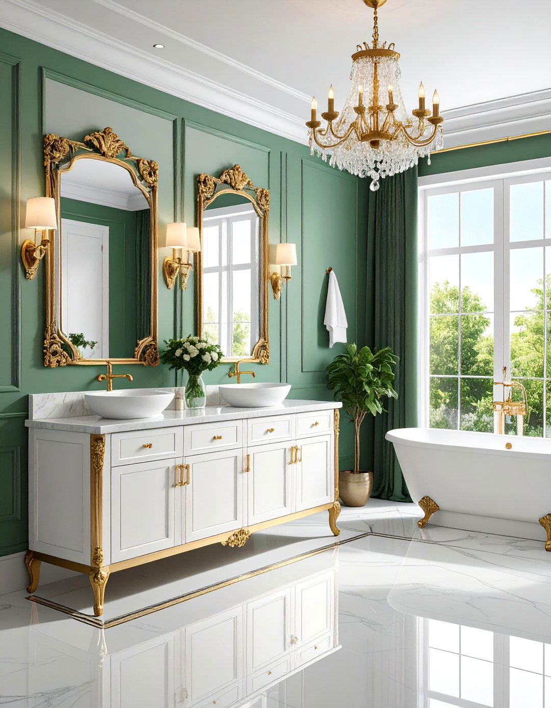 Tiffany Blue Glamorous Powder Room with Mirrored Surfaces - 25 blue powder room ideas