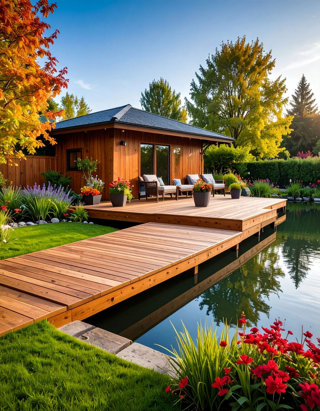Timber Deck Overhang Design - 25 Pond Edging Ideas