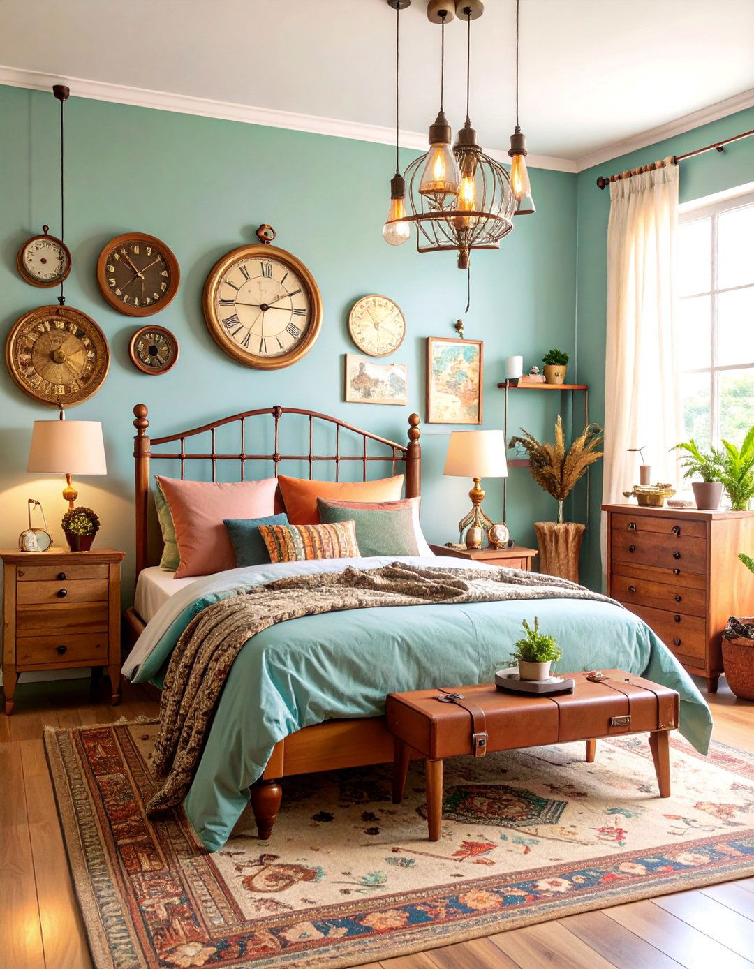 Time Travelers Bedroom with Vintage Clock Collections - 25 Fantasy Bedroom Ideas