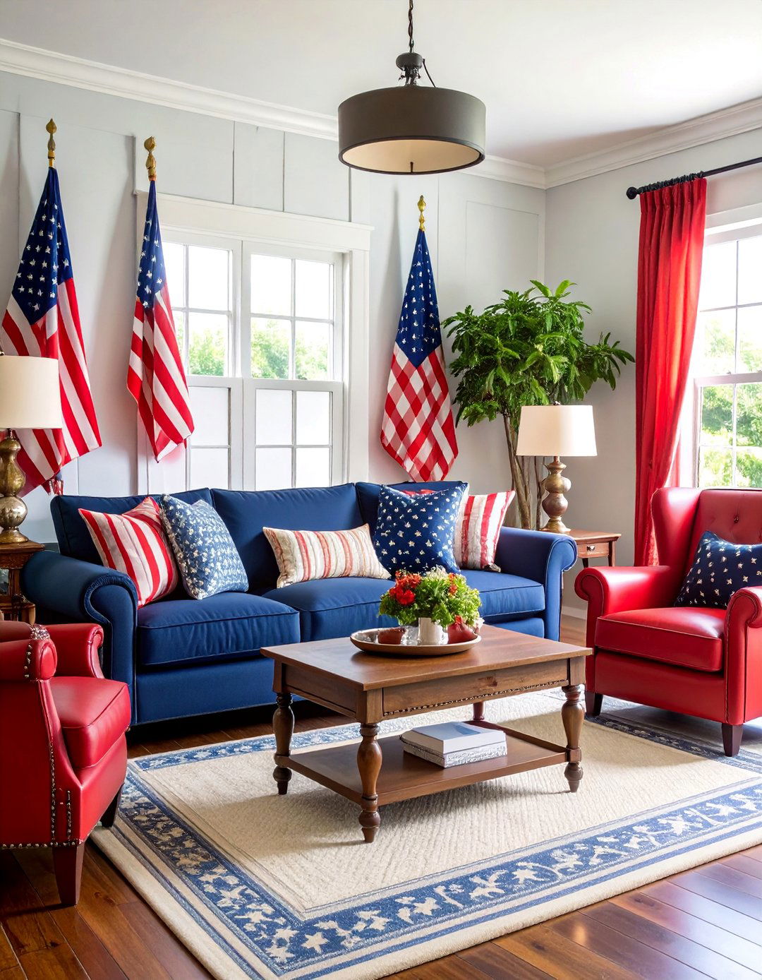 Timeless American Living Room with Stars and Stripes Heritage - 25 Ralph Lauren Living Room Ideas