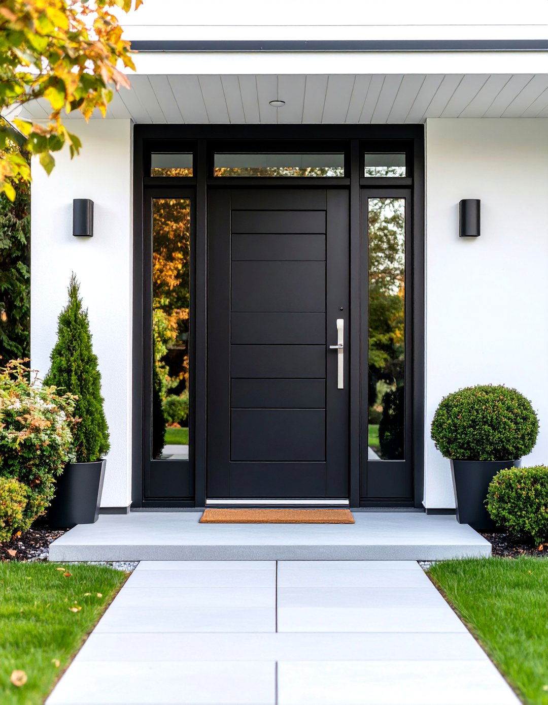 Timeless Black Front Door - 25 Mid Century Front Door Colors
