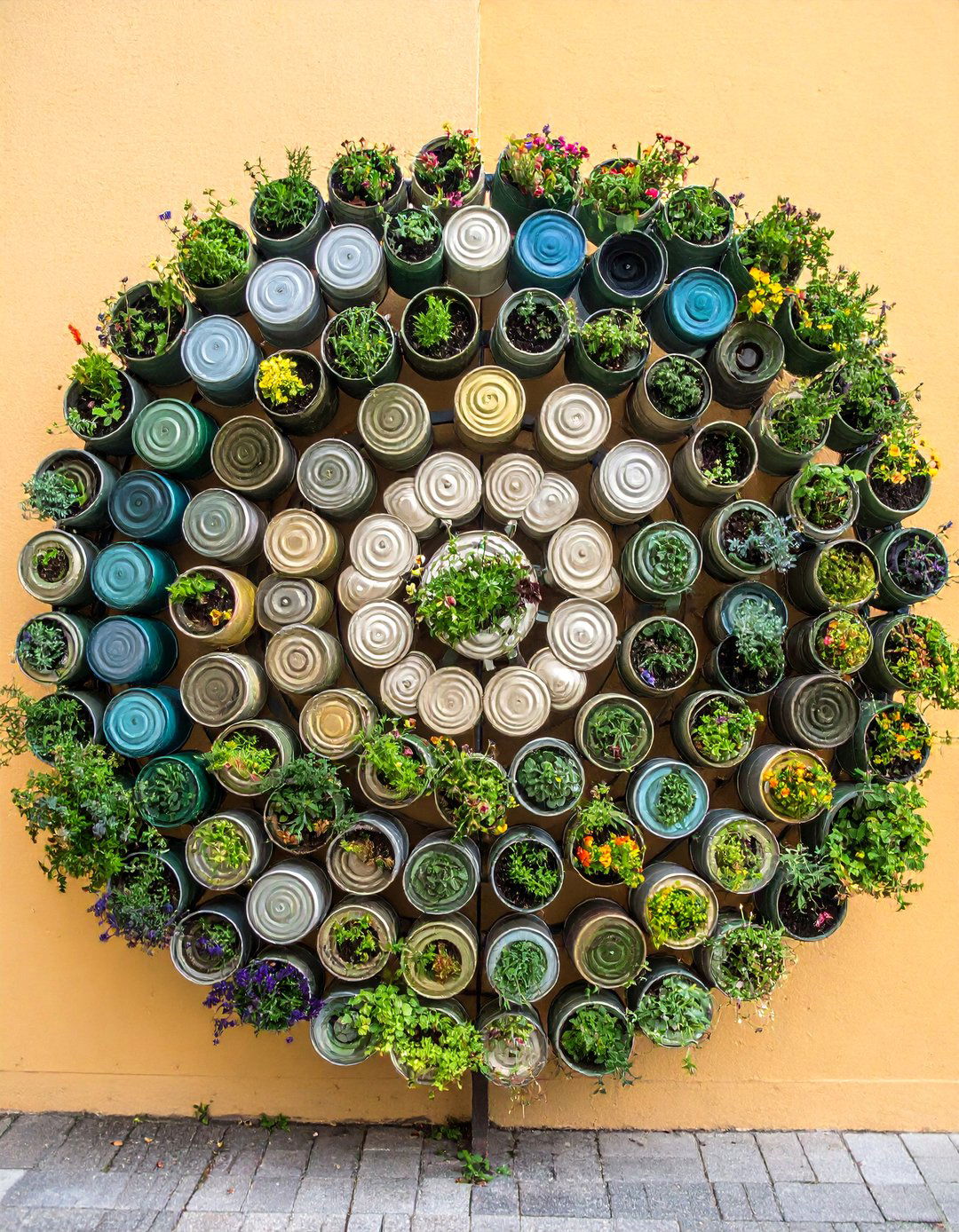 Tin Can Herb Spiral - 25 Budget Small Garden Ideas