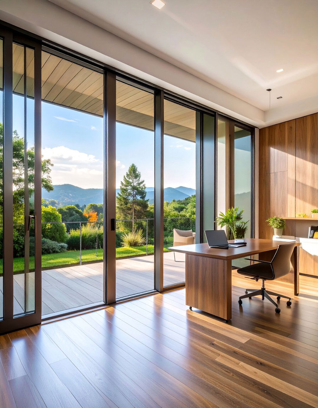 Tinted Glass Contemporary Sliding Door - 25 Home Office Door Ideas
