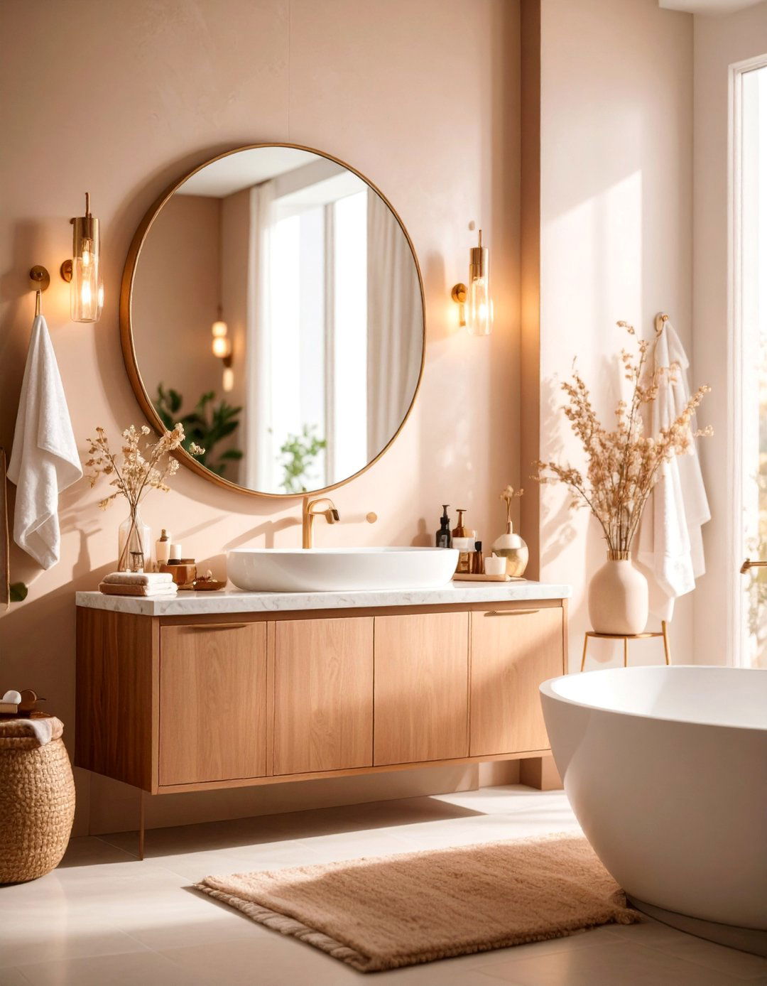 Tinted Mirror with Subtle Color Enhancement - 25 Bathroom Mirror Ideas