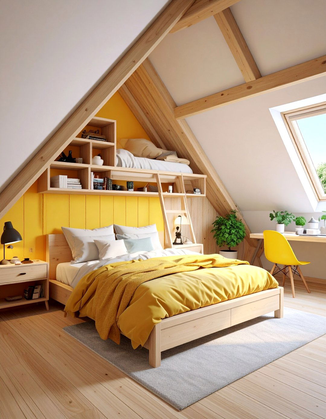 Tiny House Attic Bedroom with Micro Living Solutions - 25 Attic Bedroom Ideas