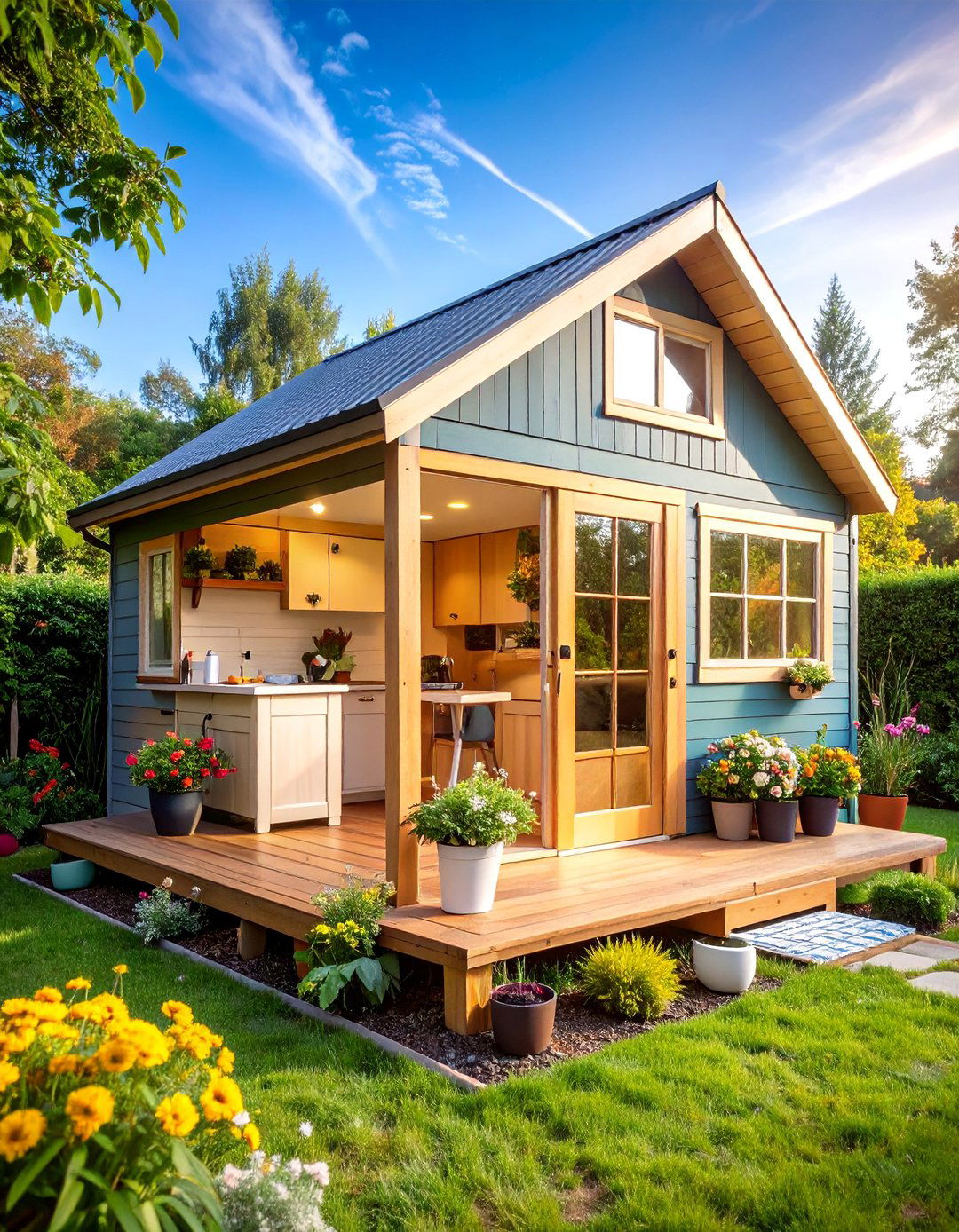 Tiny House Garden Shed with Living Amenities - 25 Garden Shed Ideas