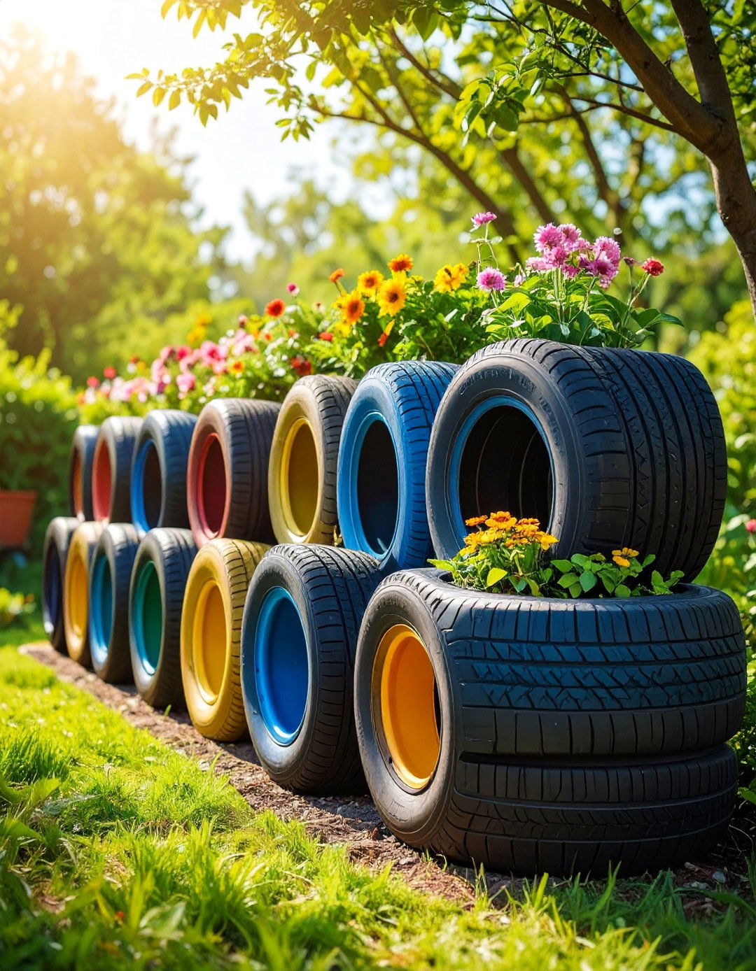 Tire Garden Storage Solutions - 25 Recycled Tyre Garden Art Ideas