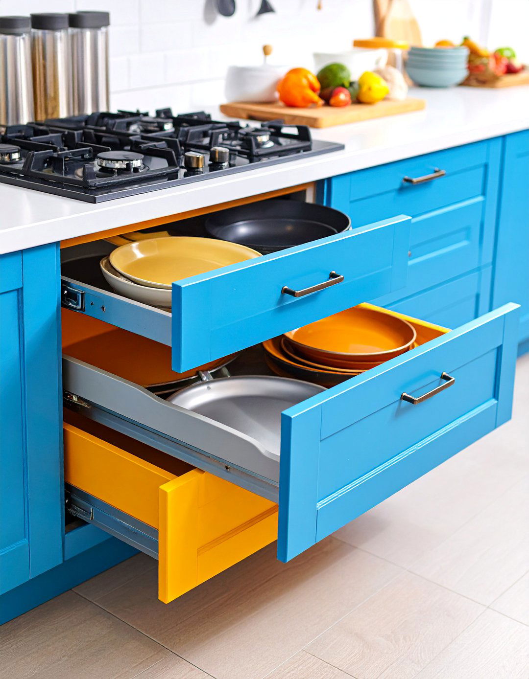 Toe Kick Drawer Storage Beneath Cabinets - 25 Pots and Pans Storage Ideas
