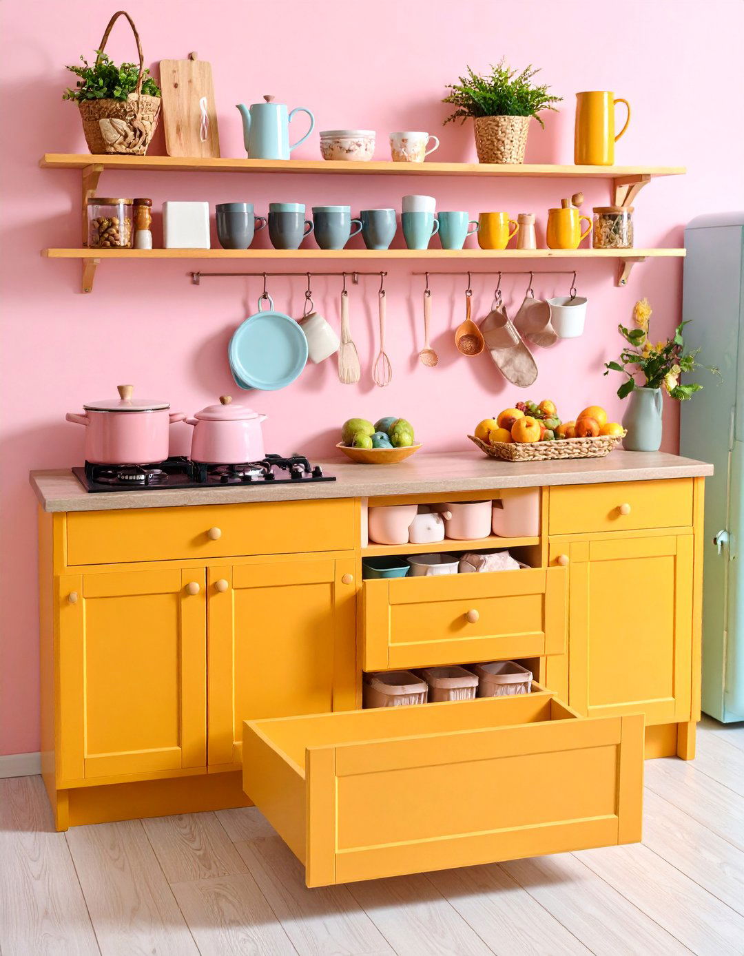 Toe Kick Drawer Storage with Hidden Compartments - 25 Small Kitchen Storage Ideas